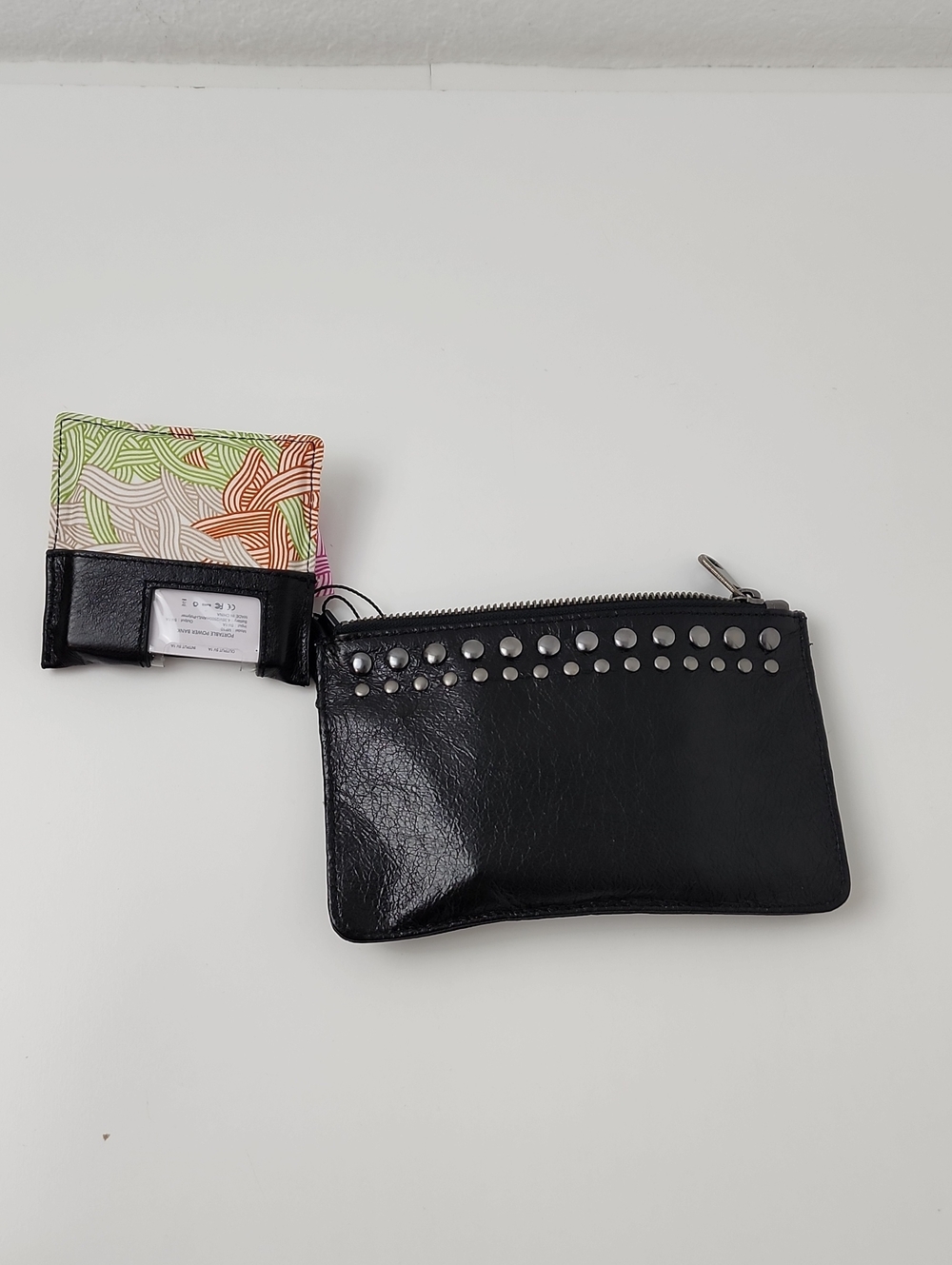 The Sak Portable Power Bank Studded Wristlet Leather Black